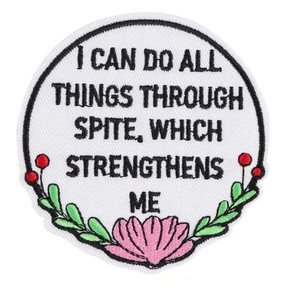 I Can Do All Things Through Spite Which Strengthens Me Embroidered Patch Sassy - Picture 1 of 3